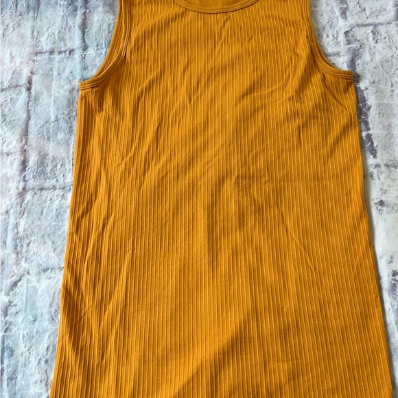 S Zyia Active Brick Mustard Yellow  Parallel Ribbed Tank Top Small Active Sports - Picture 7 of 7
